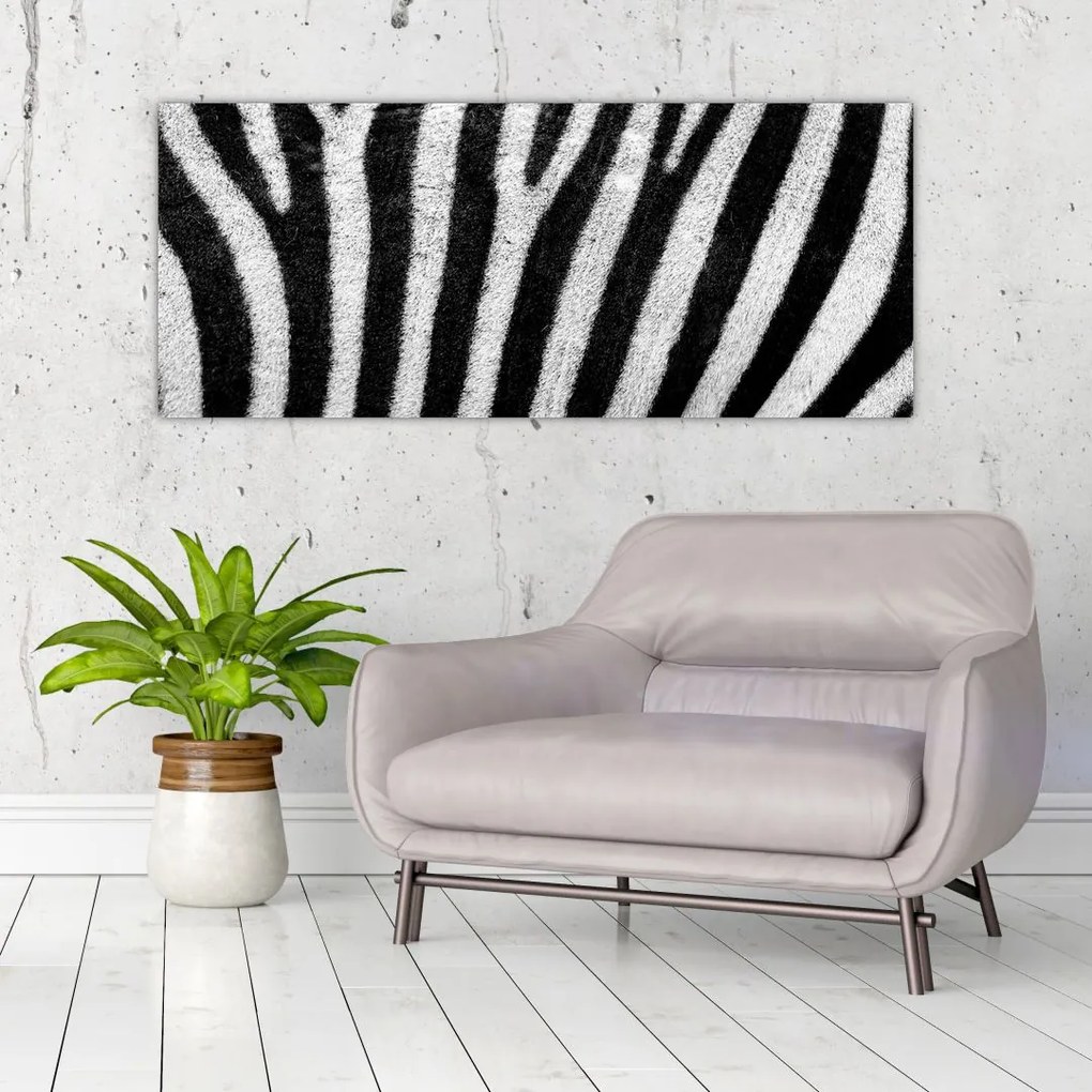 Tablou cu piele de zebră (120x50 cm)