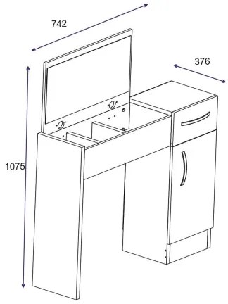 Masă de toaletă INCI 108,8x74,2 cm albă