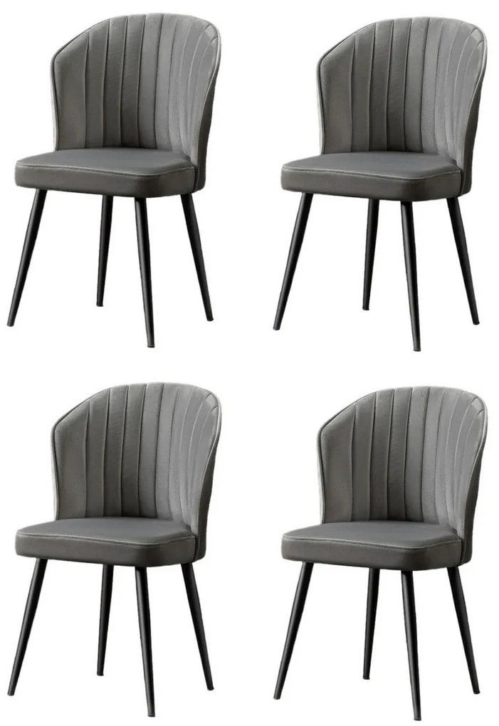 Set de scaune de sufragerie Rubi Grey and Black, 4buc.