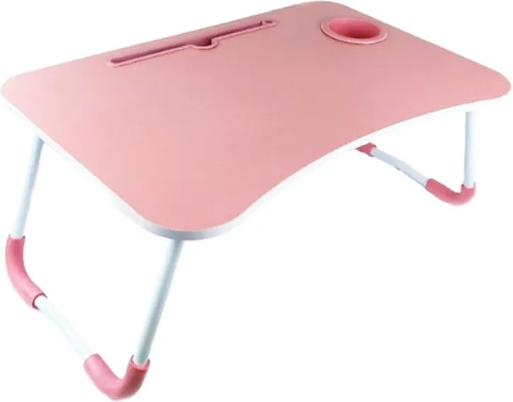 Masuta pliabila multifunctionala pentru Laptop, Tableta sau Mic Dejun, 60x40x26 cm, roz