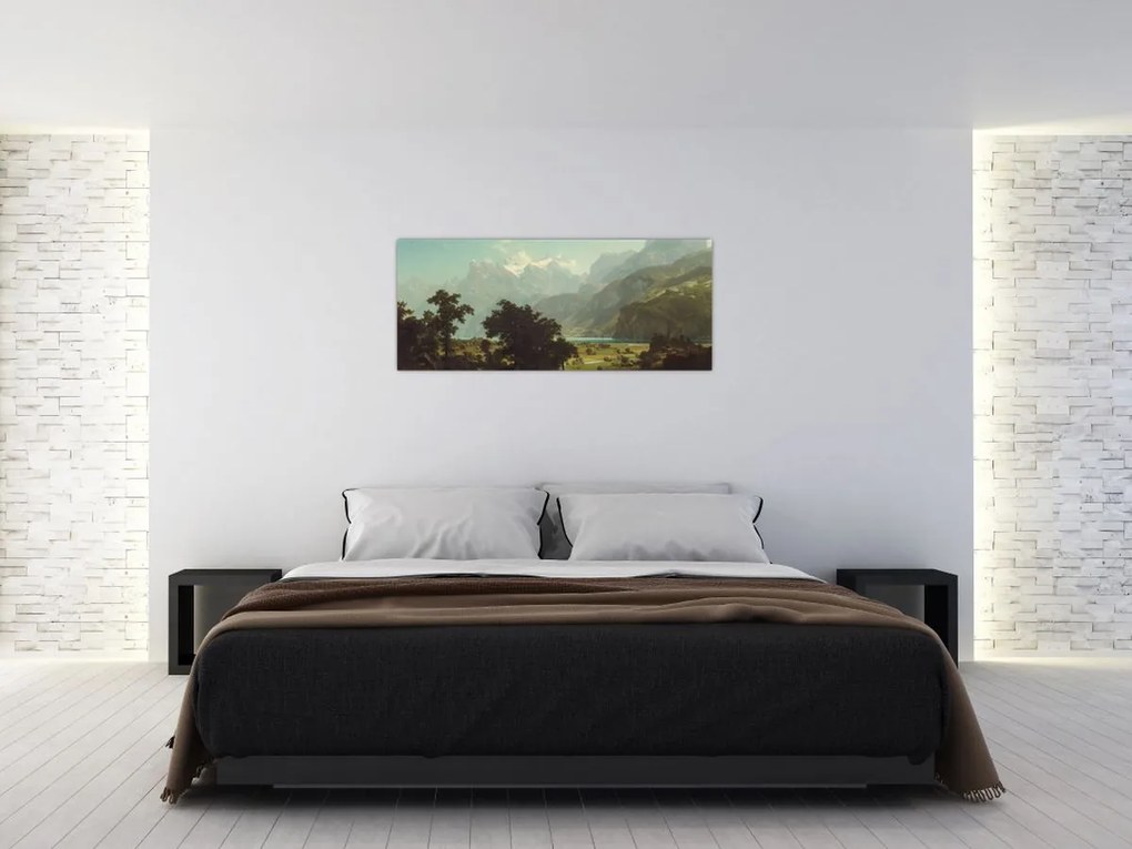 Tablou - Albert Bierstadt, Lake Lucerne, reproducere (120x50 cm)