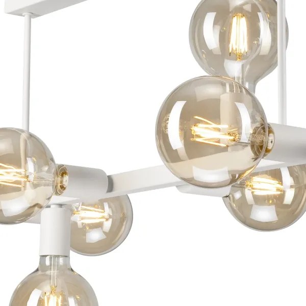 Lustră pe tijă ASTRID 8xE27/60W/230V alb