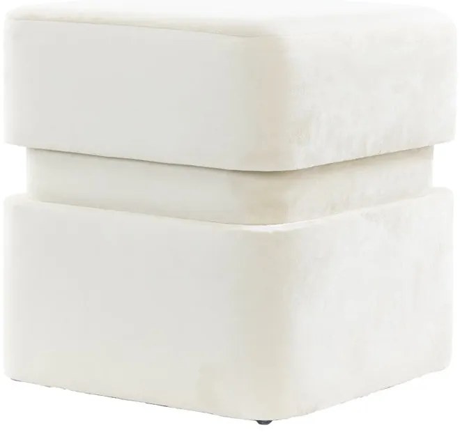 Taburet crem cu tapițerie din catifea Piazza – Light &amp; Living