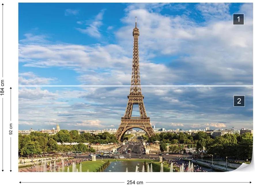 Fototapet GLIX - Paris Eiffel Tower + adeziv GRATUIT Tapet nețesute - 254x184 cm