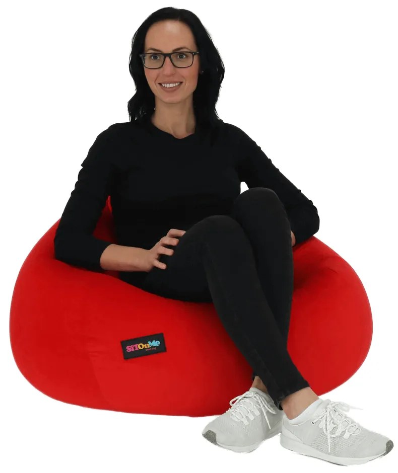 Fotoliu tip sac, material textil roşu, TRIKALO