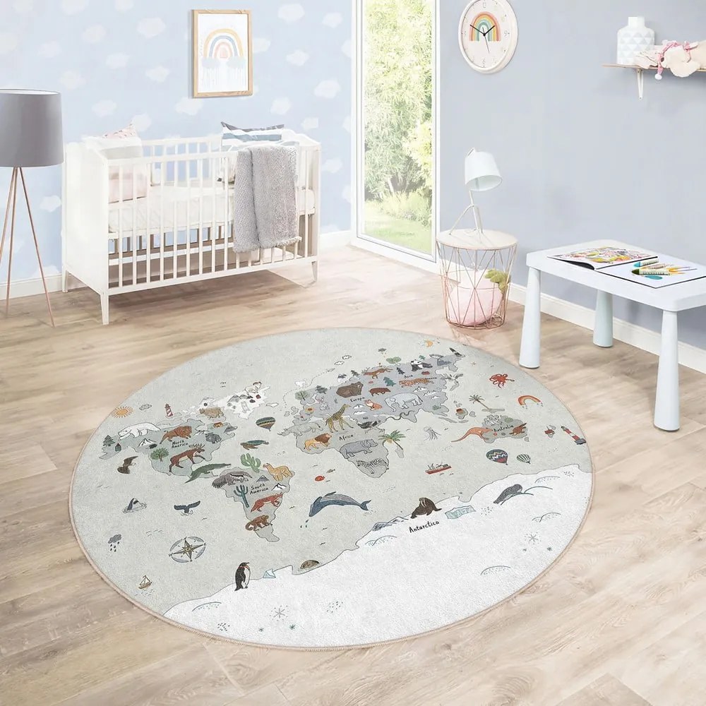 Covor de joacă pentru copii lavabil ø80 cm Big World – Mila Home