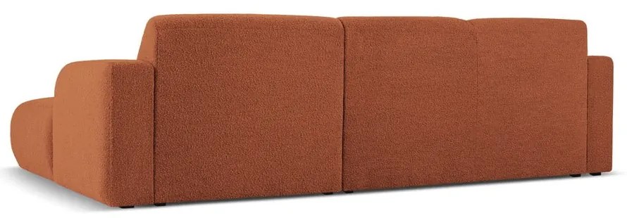 Colțar maro cu tapițerie din stofă bouclé (colț dreapta) Molino – Micadoni Home