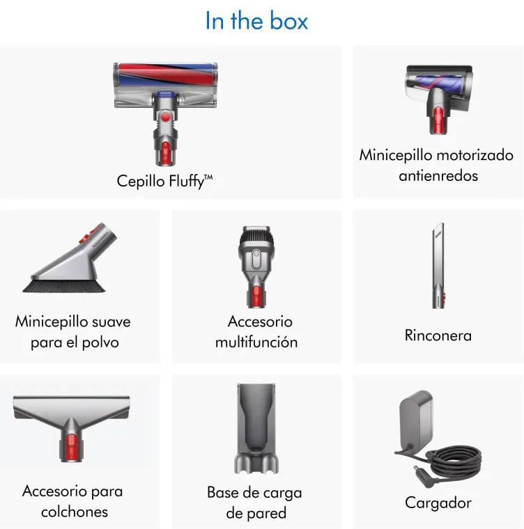 Dyson V11 Fluffy 476550-01 2in1, 185AW, 0.54 litri, 125 000 rpm, Autonomie 60 min, 3 moduri, LCD, Nichel/negru.