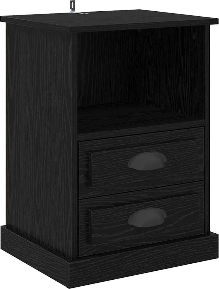 vidaXL Dulap de noapte Stejar Negru 36 x 43 x 60 cm Lemn compozit