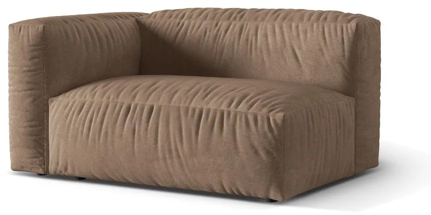 Modul pentru canapea modulară maro deschis cu tapițerie din catifea (cu colț pe partea stângă) Martina – Micadoni