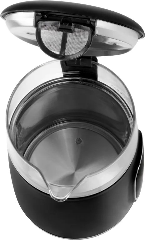 Cana electrica Adler AD 1305 BS, 1850/2200 W, 1,7 L, Control tactil, Afisaj LCD color, 5 setari de temperatura 40-100°C, Filtru anticalcar, Negru/Gri