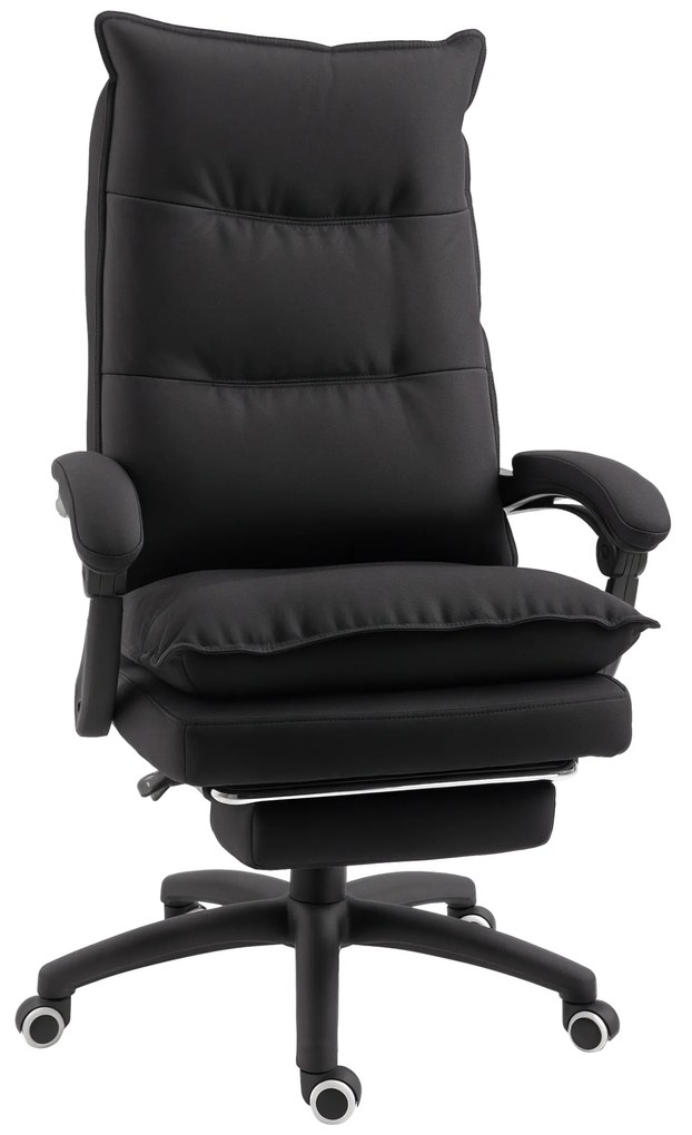 Vinsetto Scaun Birou cu Masaj, cu Înălțime Reglabilă, 6 Puncte de Masaj și Telecomandă, 70x62x120-130 cm, Negru | Aosom Romania