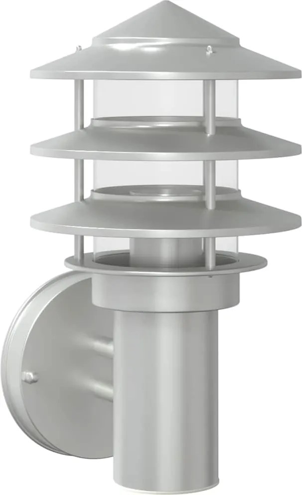 vidaXL Corp de iluminat exterior de perete, argintiu, oțel inoxidabil