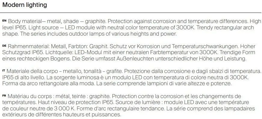 Stalp LED pentru iluminat exterior IP65 Bonn H-150cm