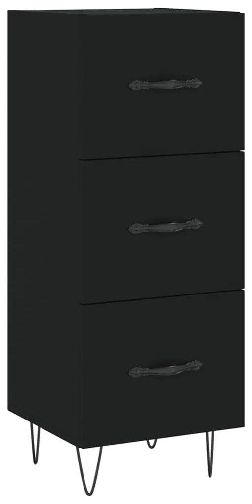 828597 vidaXL Servantă, negru, 34,5x34x90 cm, lemn compozit