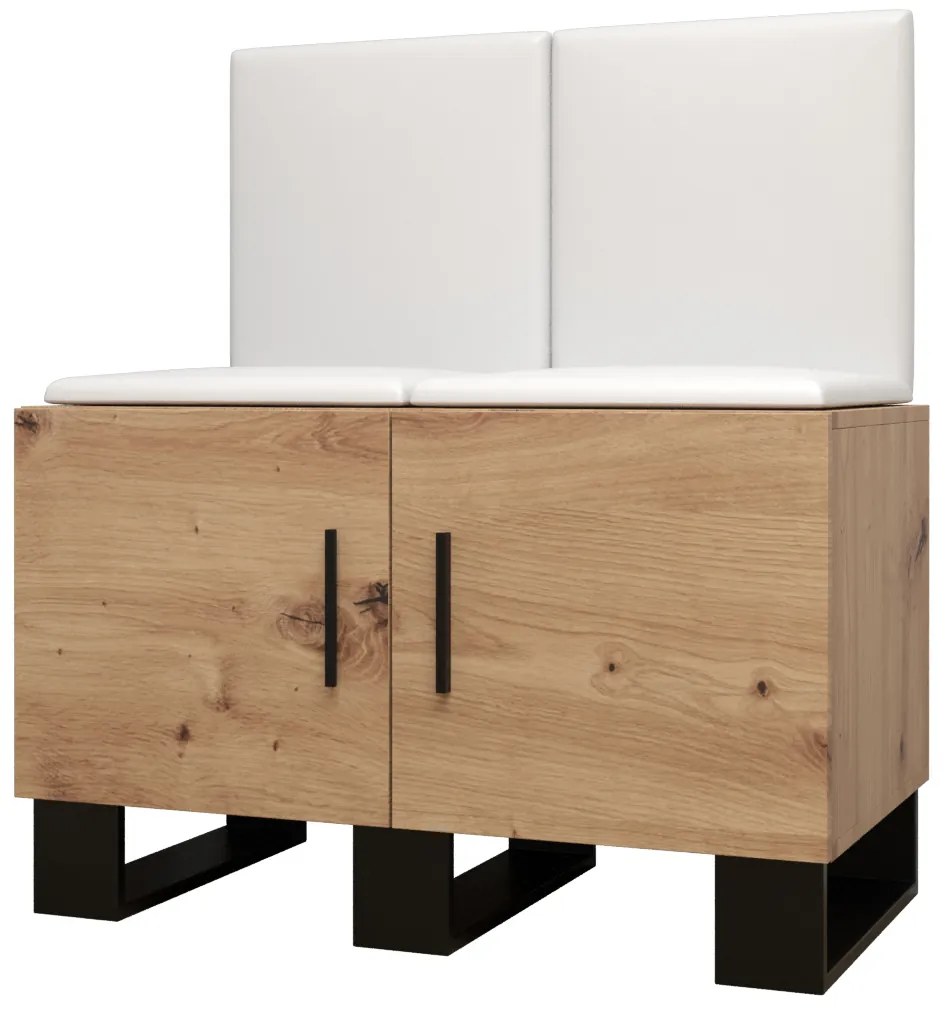 Set mobilier pentru hol Amanda 19 (Stejar artisan + Alb). 1086026