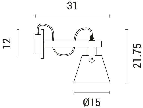 Lampă de perete 1xE27/40W/230V negru