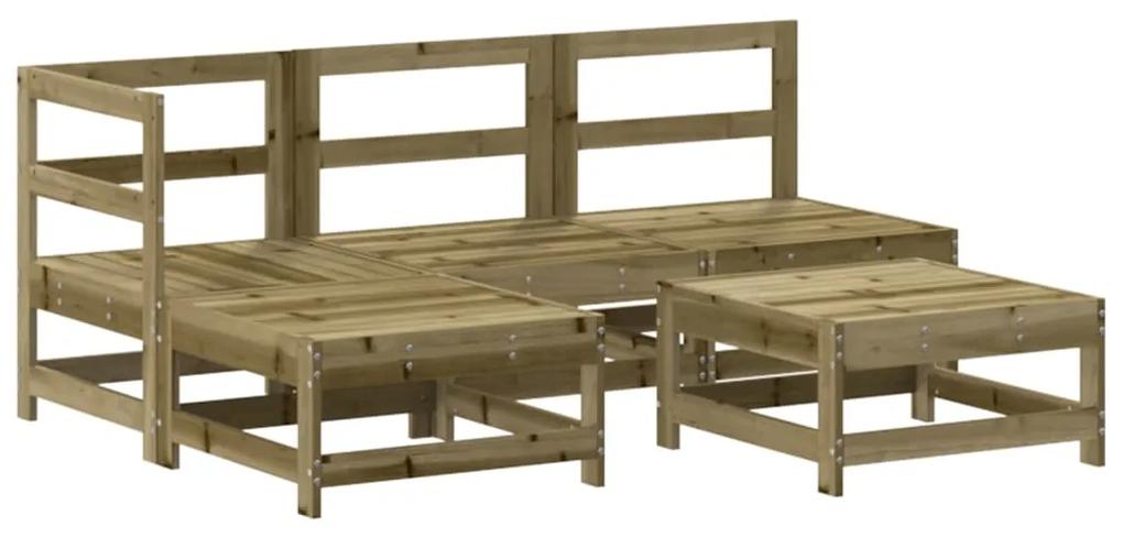 3186528 vidaXL Set mobilier relaxare pentru grădină 5 piese lemn de pin tratat