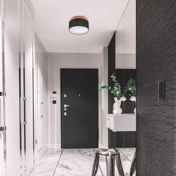 Plafonieră BELLADONNA Brilagi 1xE27/15W/230V d. 30 cm negru/stejar