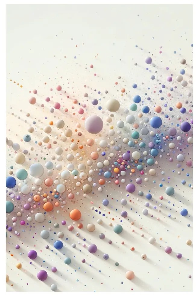 Tablou dans abstract cu bile curcubeu