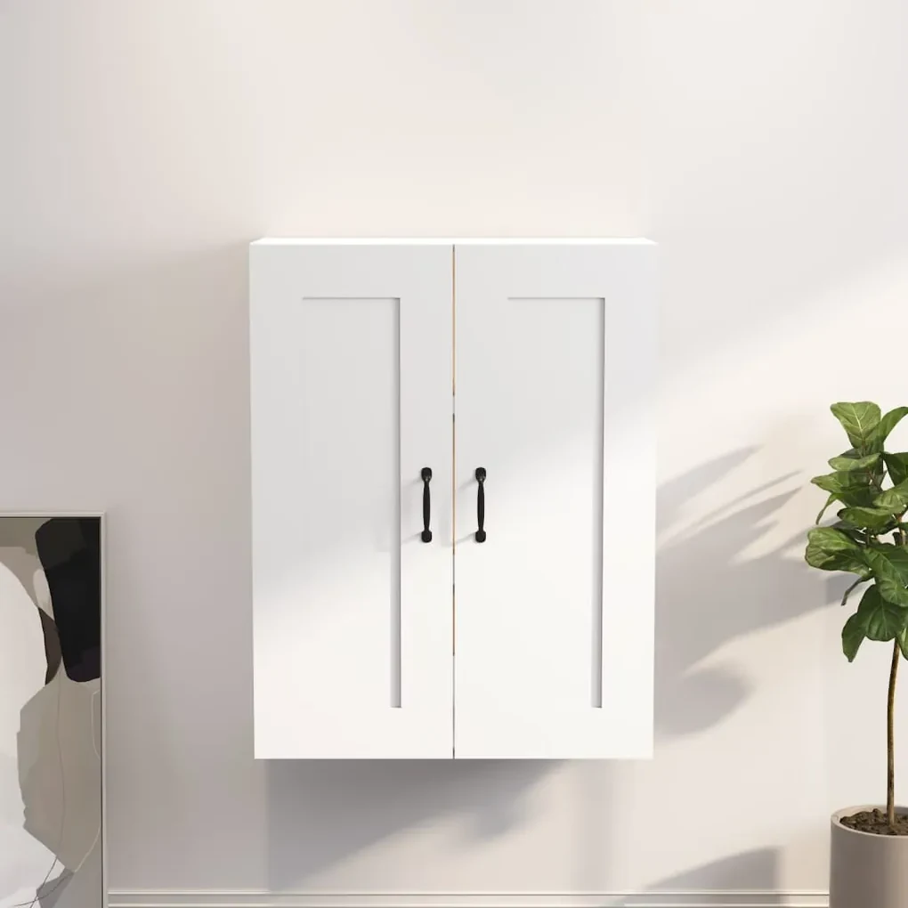 812303 vidaXL Dulap de perete suspendat, alb, 69,5x32,5x90 cm