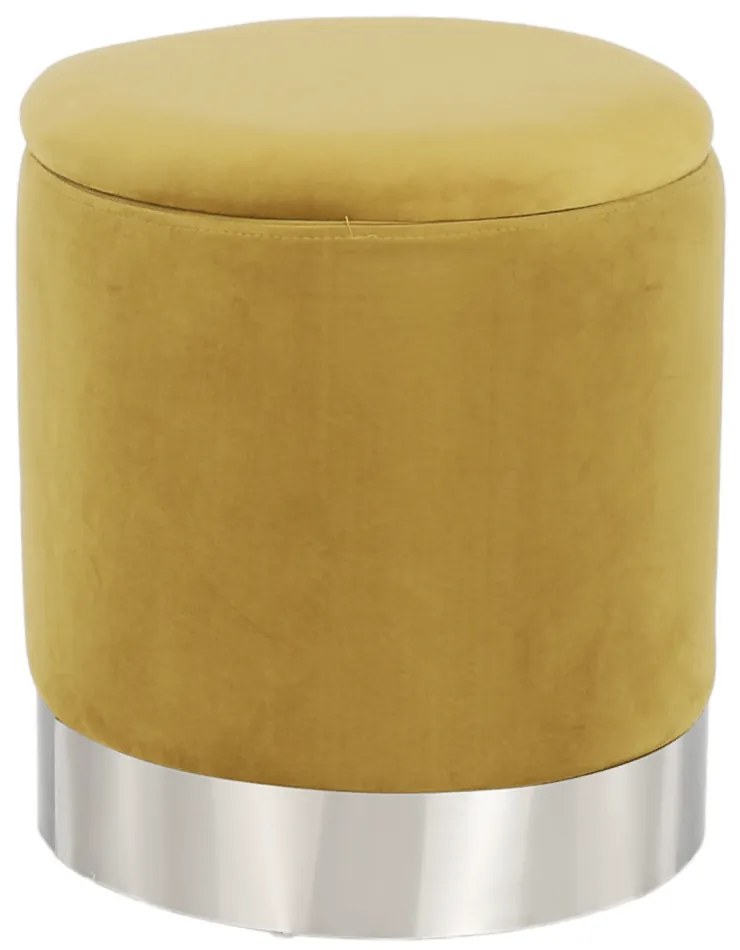 Taburet, catifea Velvet auriu/crom argintiu, DARON