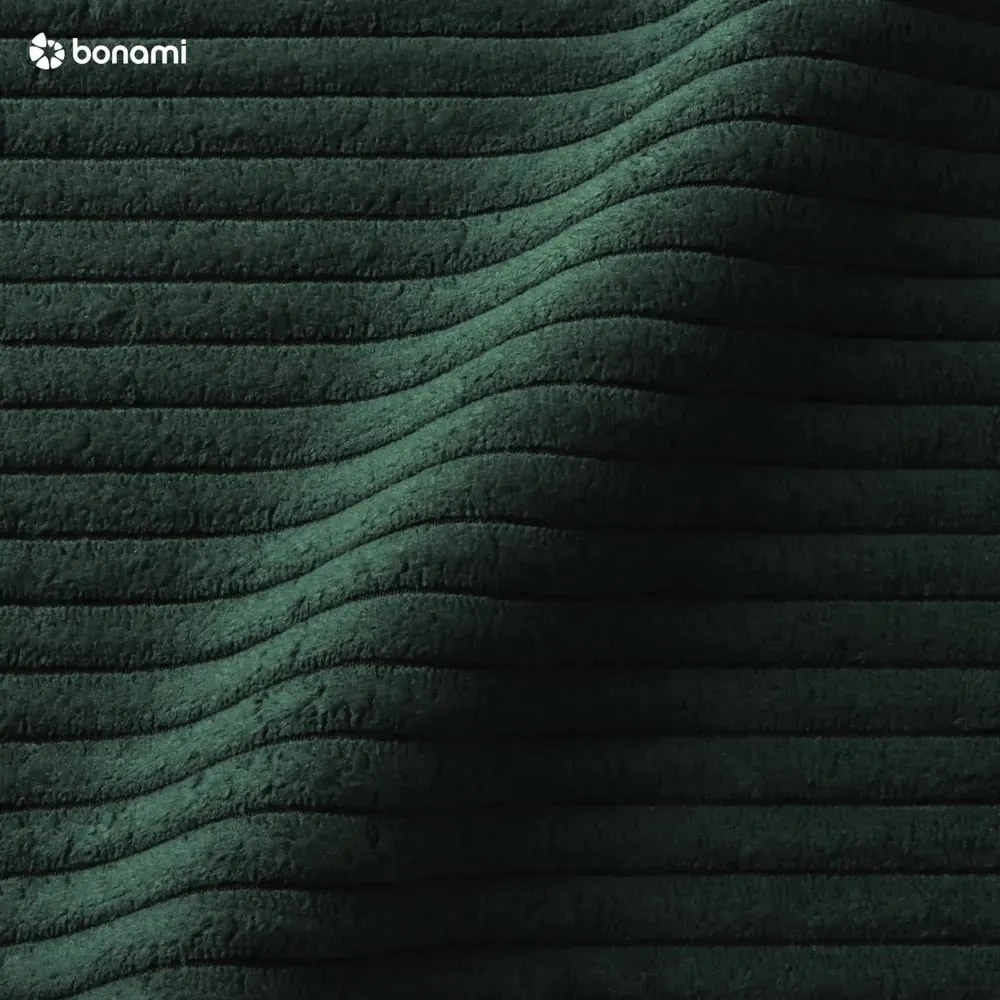 Colțar verde extensibil/cu spațiu de depozitare cu tapițerie din catifea reiată Voltaire – Bobochic Paris