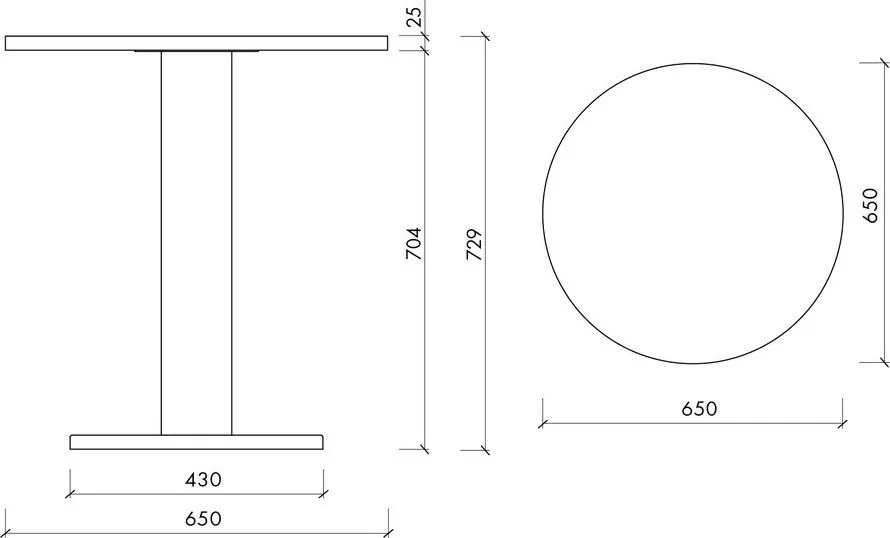 Masă de dining rotundă cu blat cu aspect de lemn de stejar ø 65 cm Sool – noo.ma