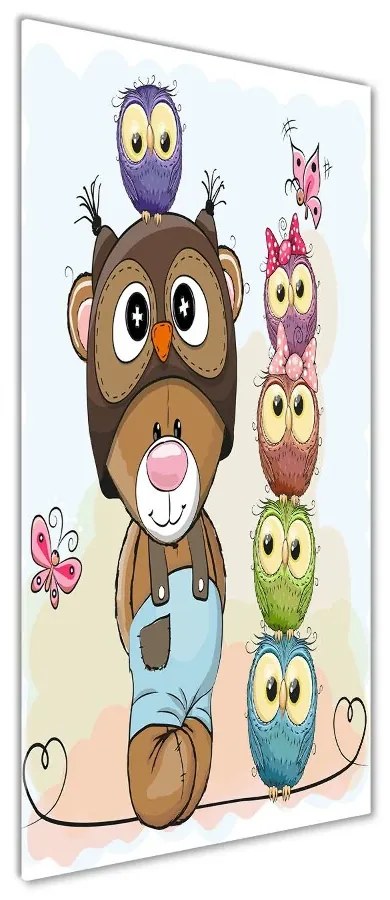 Fotografie imprimată pe sticlă Ursul și Owl