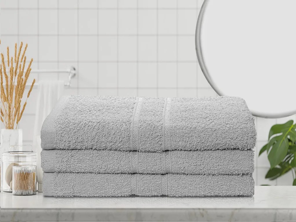 Prosop din bumbac Culoare Gri deschis, DONNA 70X120 cm