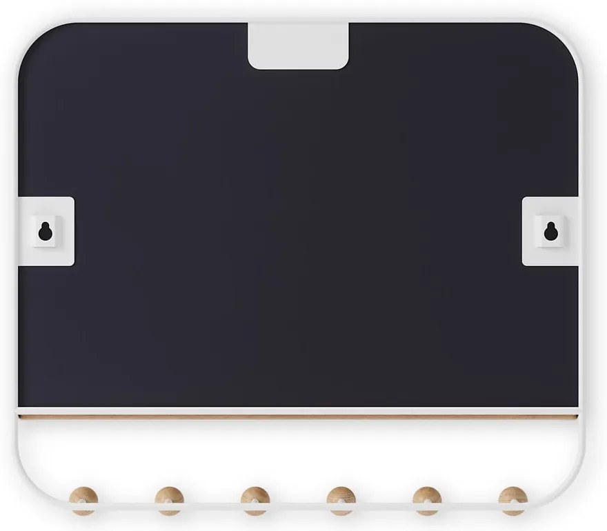 Cuier de perete alb/în culoare naturală cu raft din lemn masiv de fag Estique – Umbra