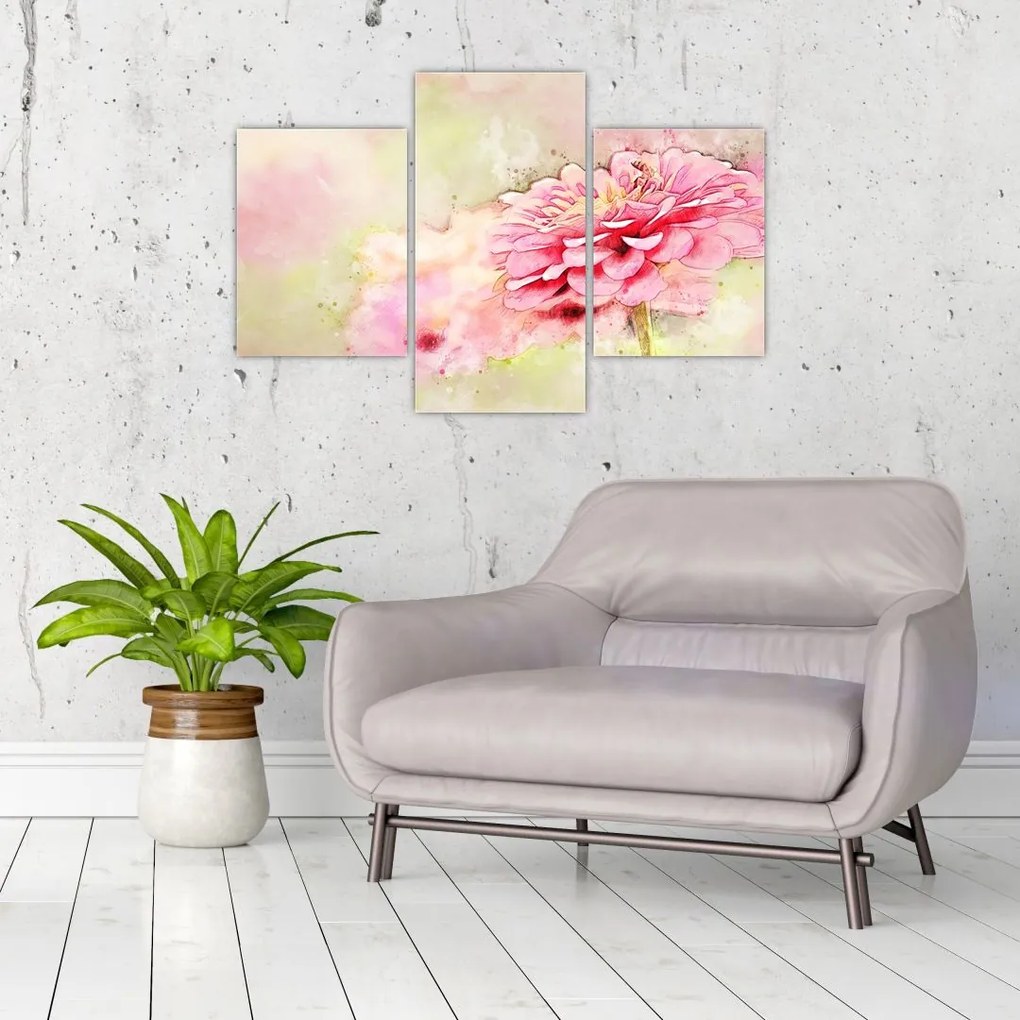 Tablou - Floare roz, aquarel (90x60 cm)