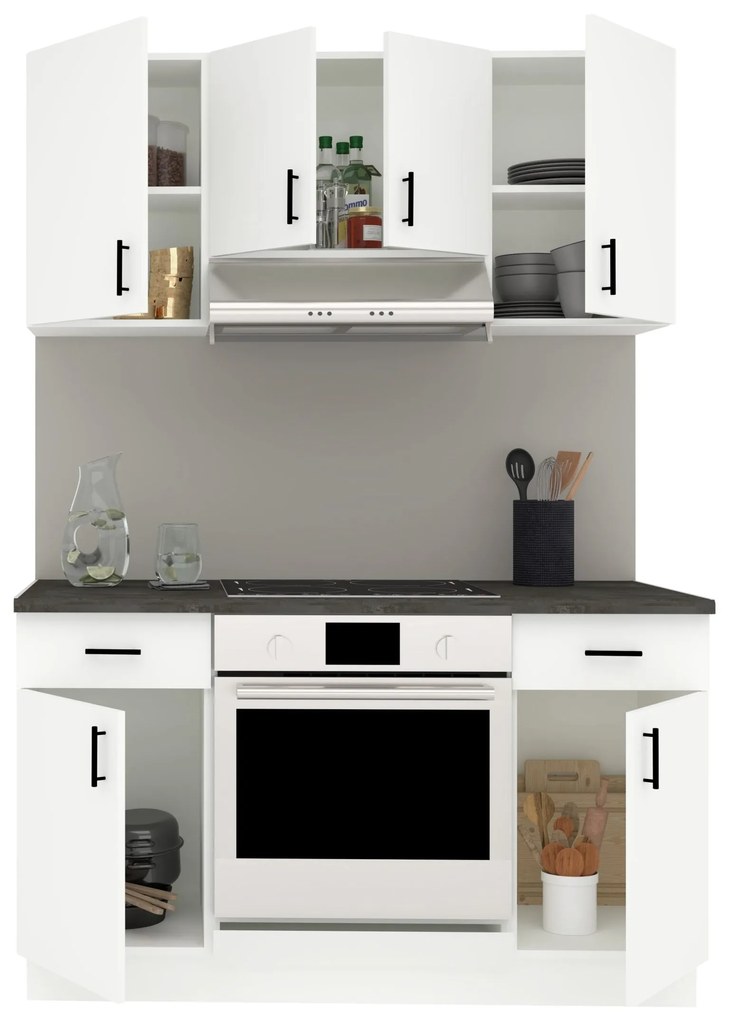 Set Bucatarie Karo V5, Alb, Blat Thermo 28 mm, L 140 cm