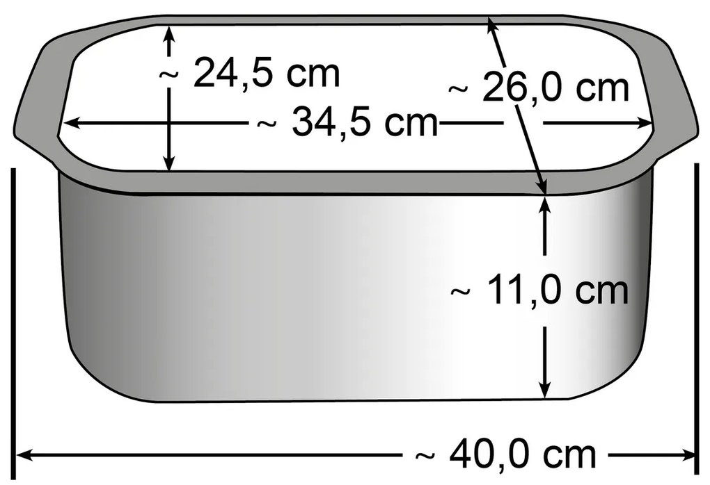 Elo 82840 Basic Tigaie cu capac din sticlă șimâner aromatic Raffinesse 40 x 26 cm