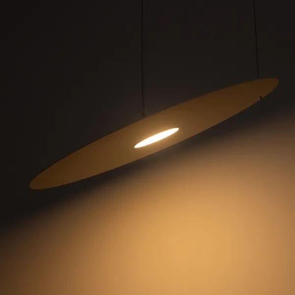 Pandantiv suspendat pe cablu PIATTO 1xGX53/15W/230V Ø 45 cm alb