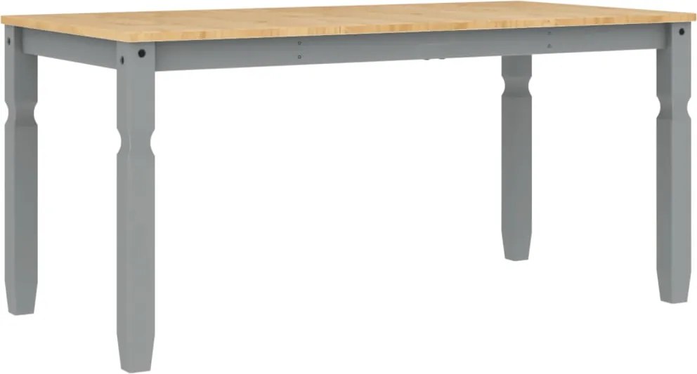 vidaXL Masă de sufragerie "Corona", gri 160x80x75 cm lemn masiv de pin