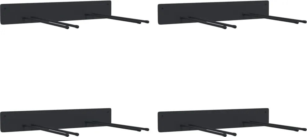 vidaXL Rafturi depozitare scule de grădină, de perete 4 buc negru oțel