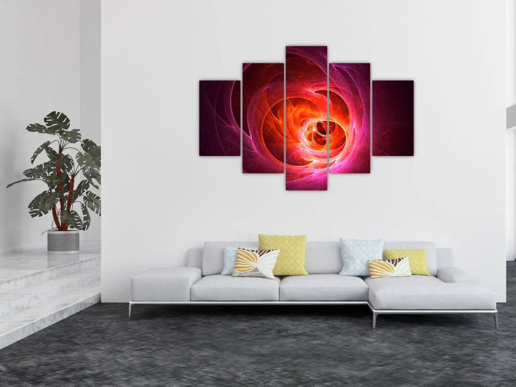 Tabloul modern cu abstracțiune roz (150x105 cm)