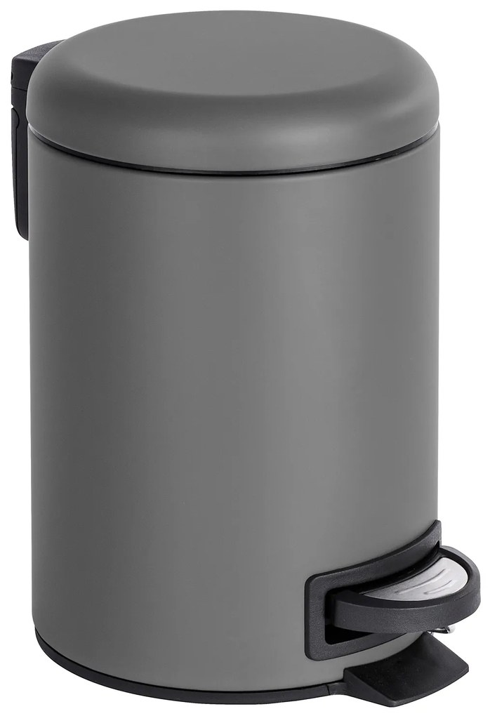 Coș de baie LEMAN MATT, recipient pentru gunoi, 3 l, WENKO, gri