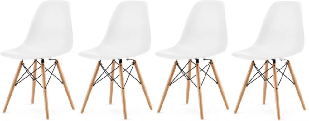 Set de scaune albe în stil scandinav CLASSIC 3 + 1 GRATIS!