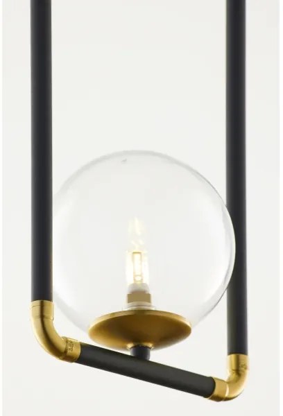 Lustră pe cablu Jupiter 2023 ZAFRA 1xG9/10W/230V negru/auriu/transparent