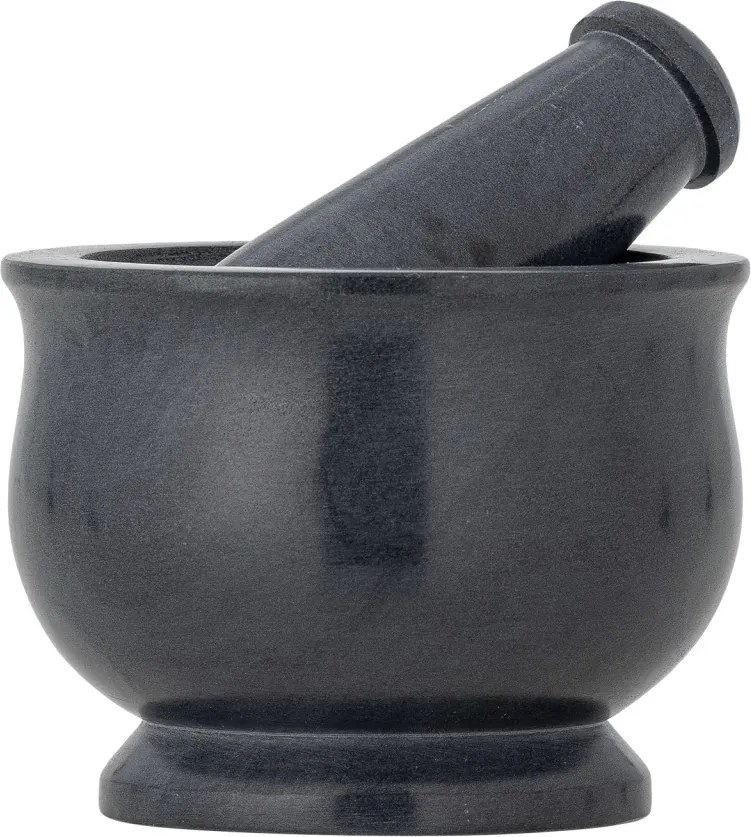 Mojar cu pistil din piatră de săpun gri, 10×7,5 cm, „Aprilla"