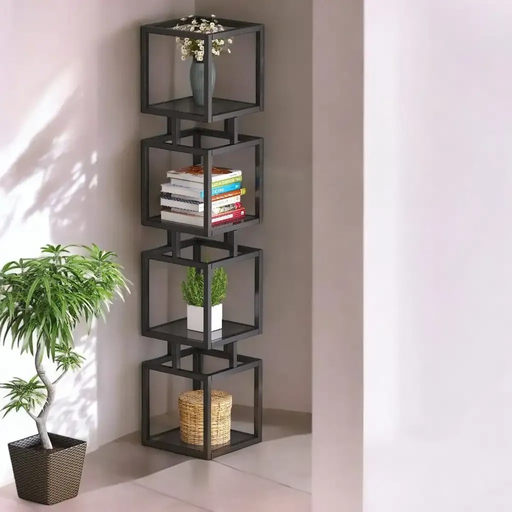 Biblioteca Art din metal culoare negru 150 cm