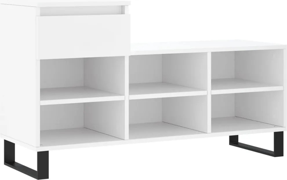 vidaXL Pantofar, alb, 102x36x60 cm, lemn compozit