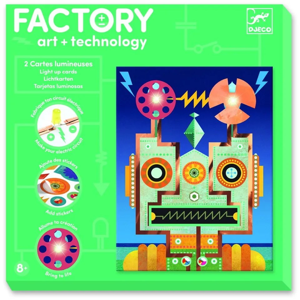 Set 3 imagini luminescente Djeco Robots