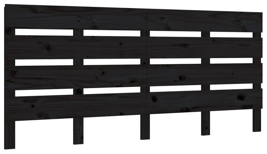 821376 vidaXL Tăblie de pat, negru, 135x3x80 cm, lemn masiv de pin