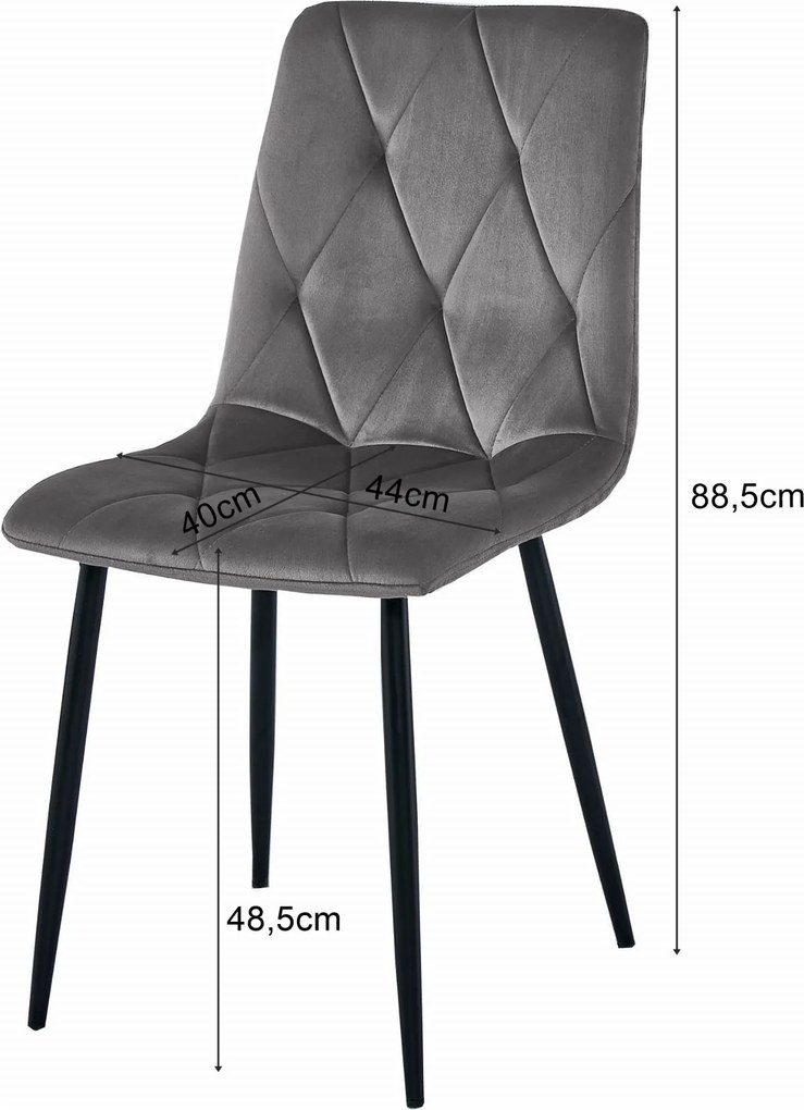 OFERTA Scaun de dining din catifea bej deschis LIBRA cu picioare negre II. calitate