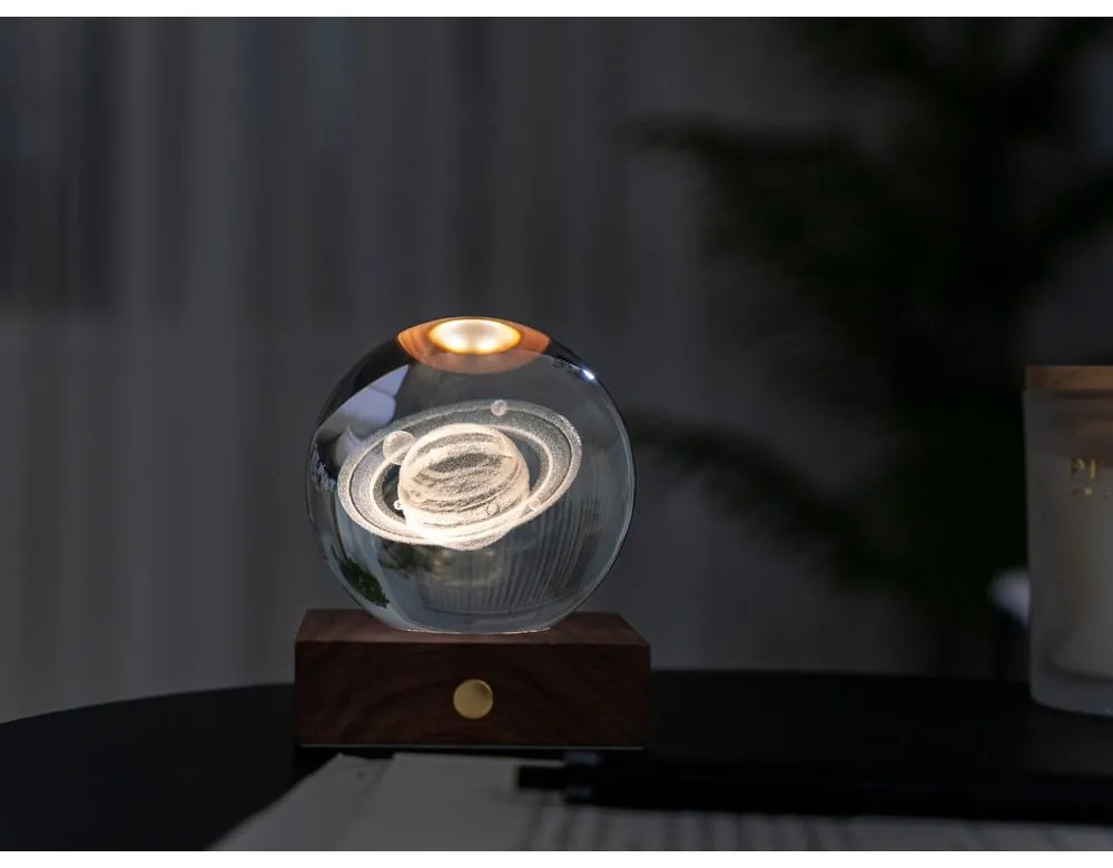 Decorațiune luminoasă maro închis cu USB Amber – Gingko