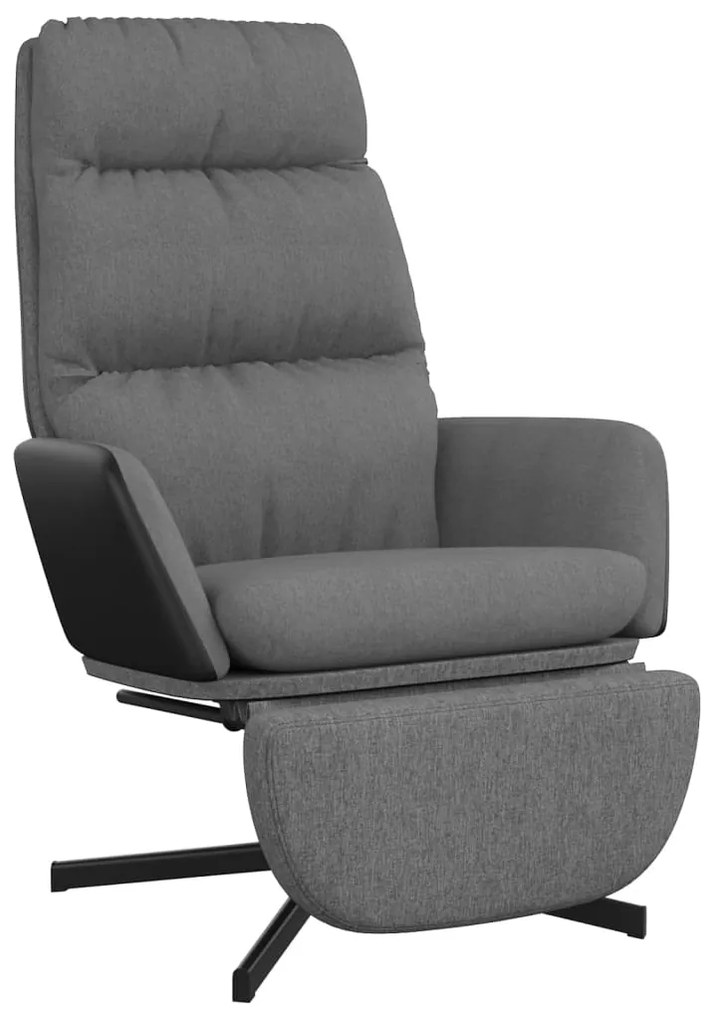 3097556 vidaXL Scaun de relaxare cu taburet, gri deschis, material textil