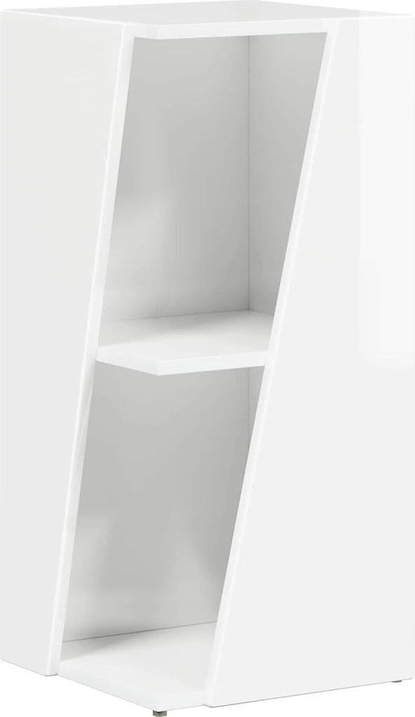 vidaXL Raft lateral Alb lucios 33 x 32 x 70,5 cm Lemn compozit